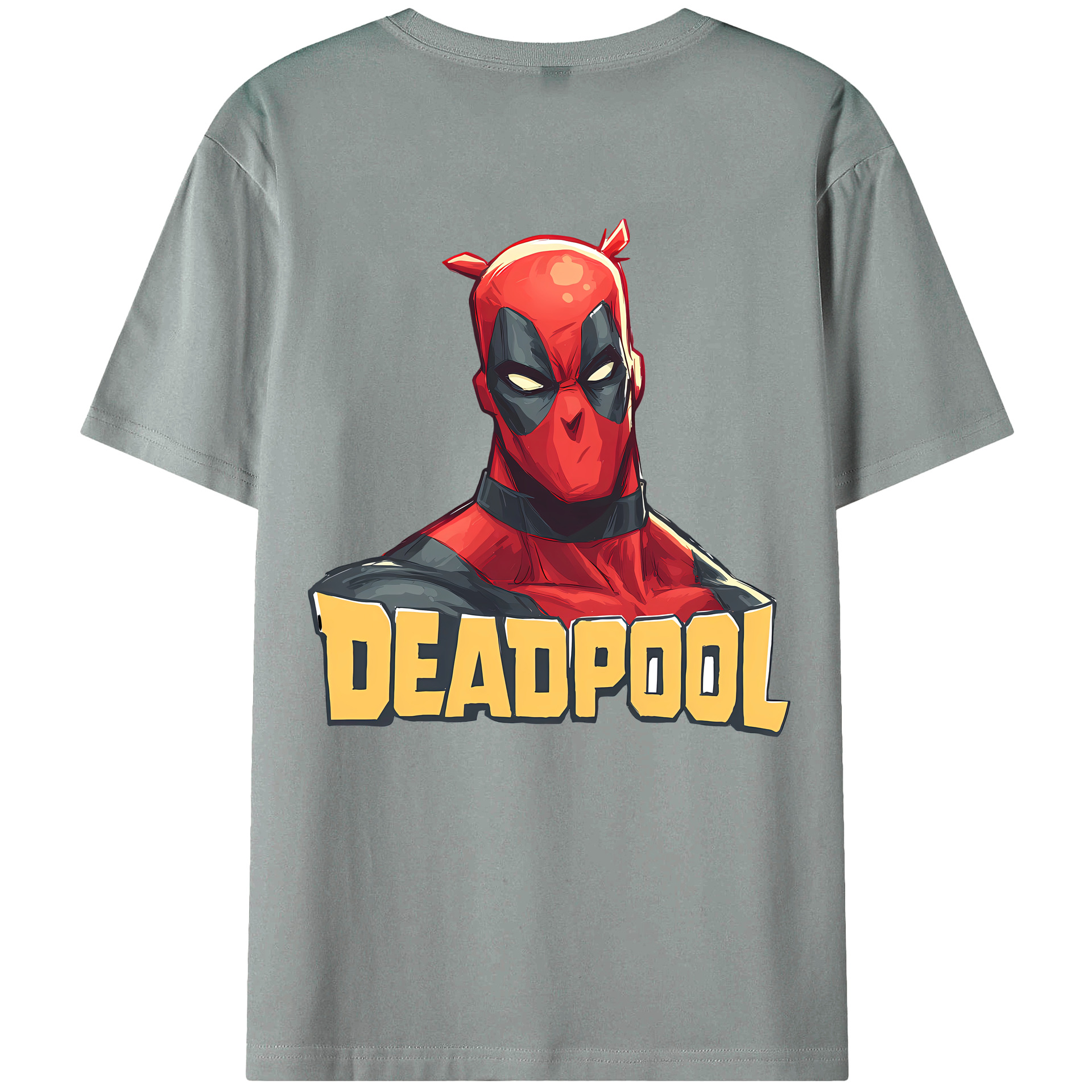 （画像用） Deadpool デッドプール 綿100％ メンズ半袖Tシャツ（バックプリント） 通気性